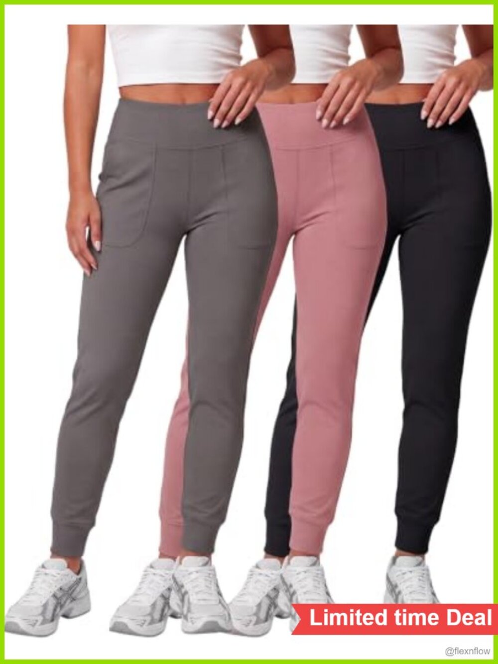 3 Pack Women's Joggers High Waisted Yoga Pants Workout Pockets